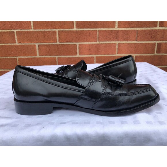 BOSTONIAN Men Leather Slip-On moccasins Tassle Black shoes size US 10 D main image 9